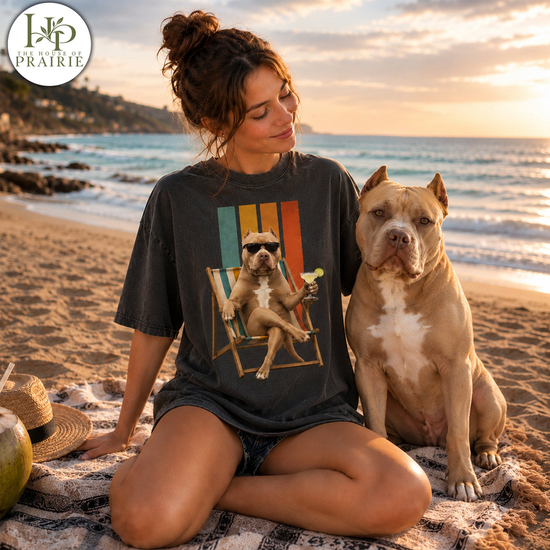 Personalized Pitbull T-Shirt | Custom Dog Photo Beach Vacation Tee | Funny Pitbull Lover Gift | Upload Your Pet Picture