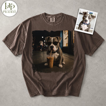 Personalized Pitbull T-Shirt | Custom Dog Photo Coffee Graphic Tee | Funny Pitbull Lover Gift | Upload Your Pet Picture