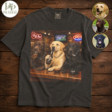 Personalized Labrador Retriever T-Shirt | Custom Dog Photo Bar & Beer Graphic Tee | Funny Lab Lover Gift | Upload Your Pet Picture