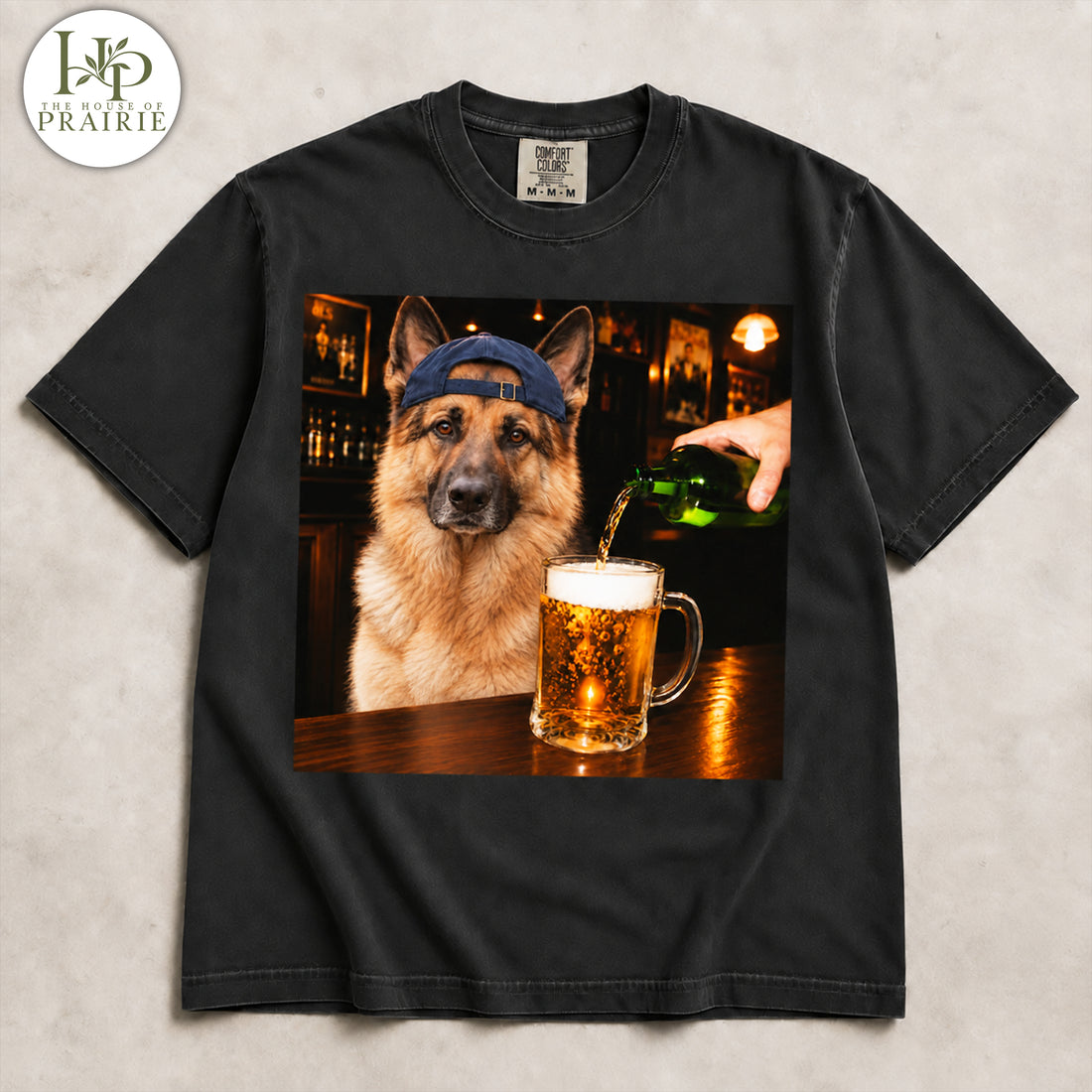 Personalized German Shepherd T-Shirt | Custom Dog Photo Bar Graphic Tee | Funny Dog Lover Gift | Upload Your Pet Picture