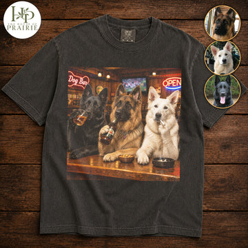 Personalized German Shepherd T-Shirt | Custom Dog Photo Bar & Beer Graphic Tee | Funny German Shepherd Gift | Upload Your Pet Picture