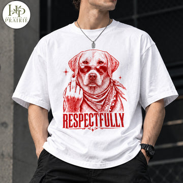 Personalized Labrador Retriever T-Shirt | Custom Dog Photo Respectfully Graphic Tee | Funny Lab Lover Gift | Upload Your Pet Picture