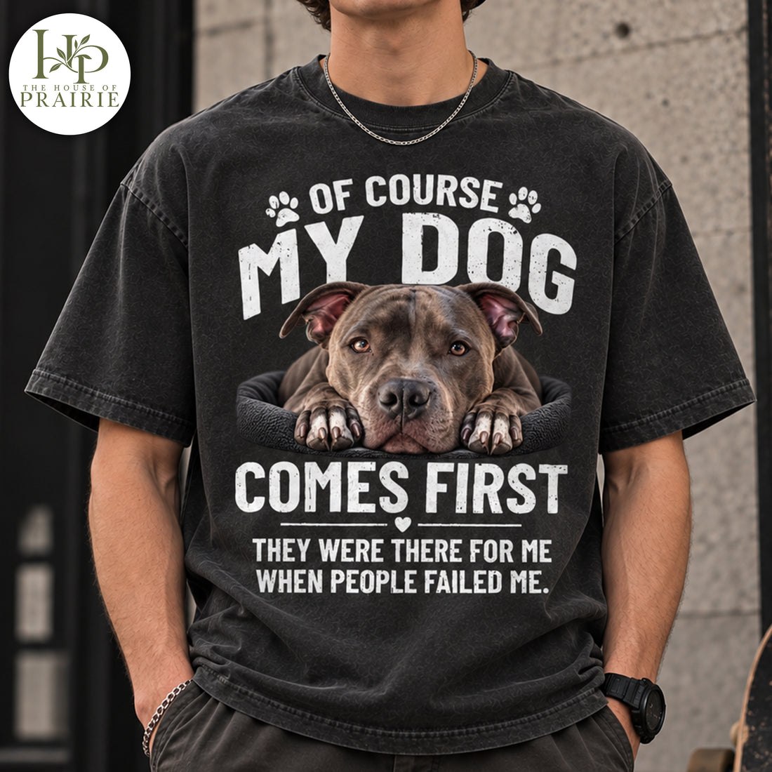 Personalized Pitbull T-Shirt | Custom Dog Photo Of Course My Dog Comes First Loyalty Quote Graphic Tee | Pitbull Mom Dad Gift | Upload Your Pet Picture
