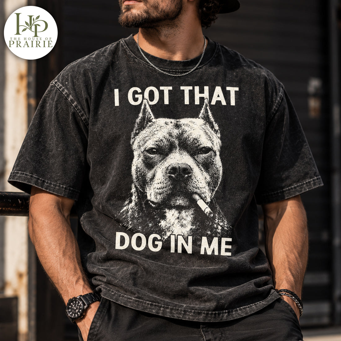 Personalized Pitbull I Got That Dog In Me T-Shirt | Custom Dog Photo Funny Smoking Pitbull Graphic Tee | Vintage Badass Dog Lover Gift | Upload Your Pet Picture