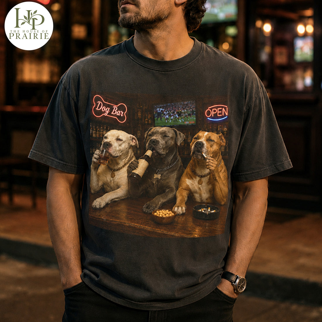 Personalized Pitbull T-Shirt | Custom Dog Photo Bar & Beer Graphic Tee | Funny Pitbull Lover Gift | Upload Your Pet Picture