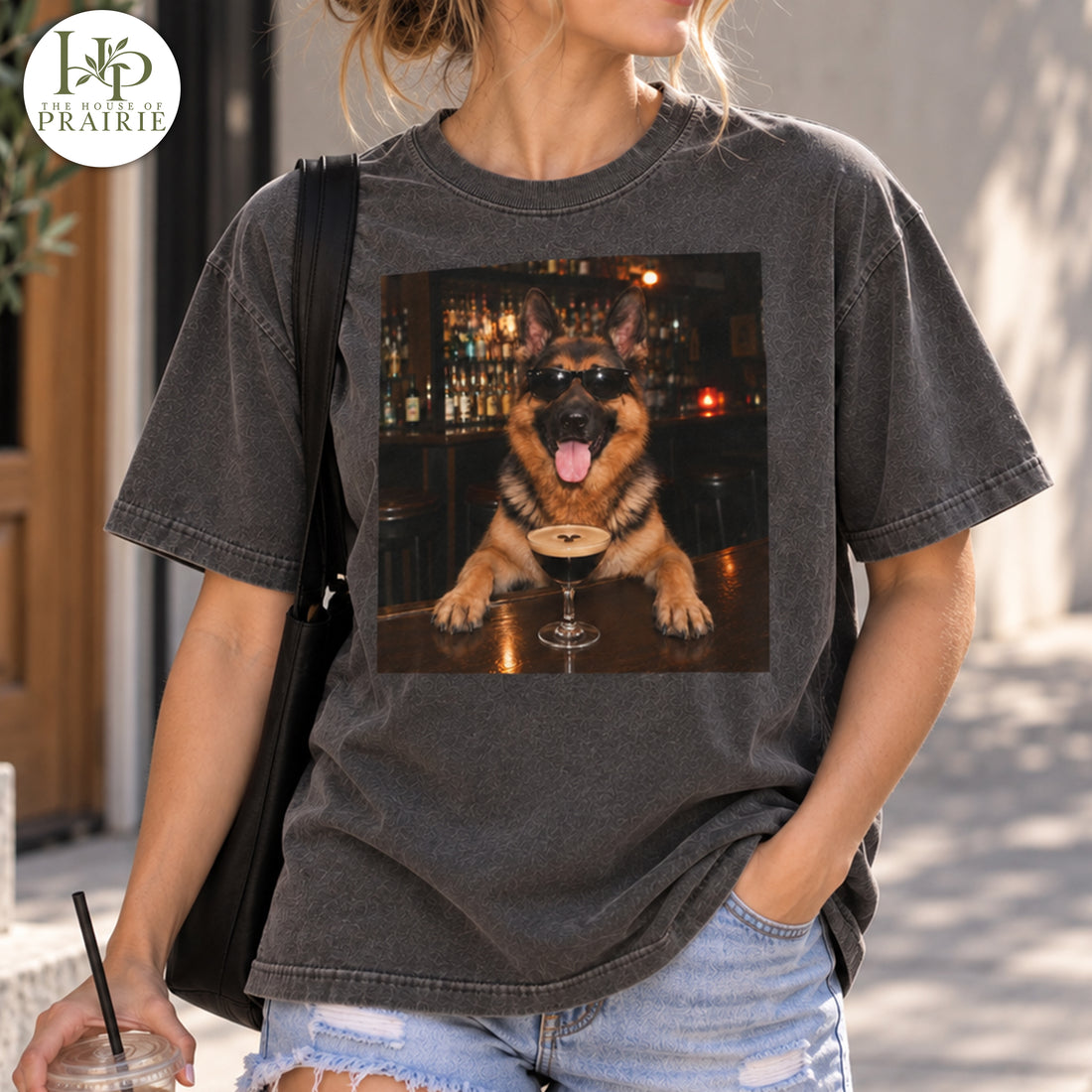Personalized German Shepherd T-Shirt | Custom Dog Photo Bar Graphic Tee | Funny German Shepherd Gift | Upload Your Pet Picture