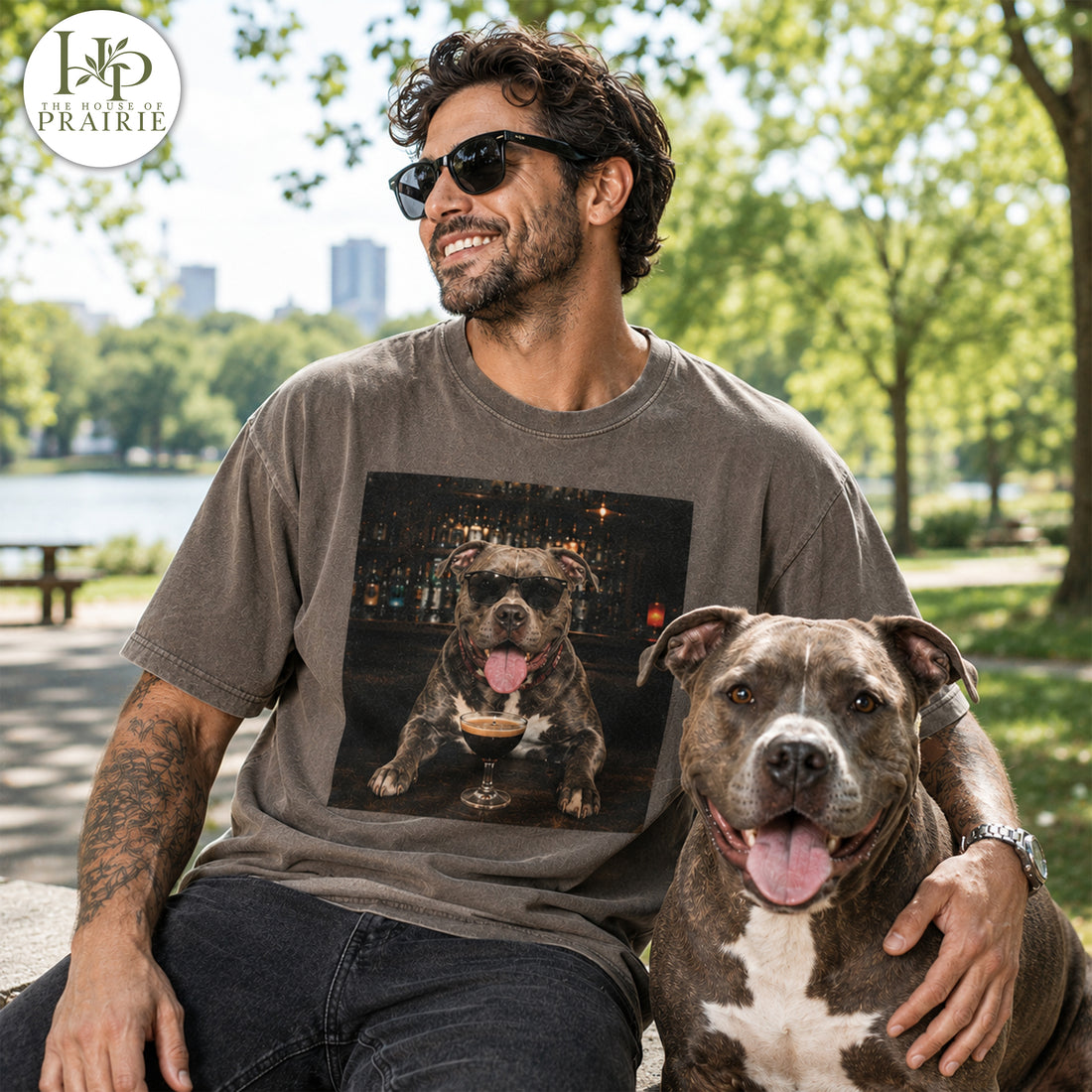 Personalized Pitbull T-Shirt | Custom Dog Photo Bar Graphic Tee | Funny Pitbull Lover Gift | Upload Your Pet Picture